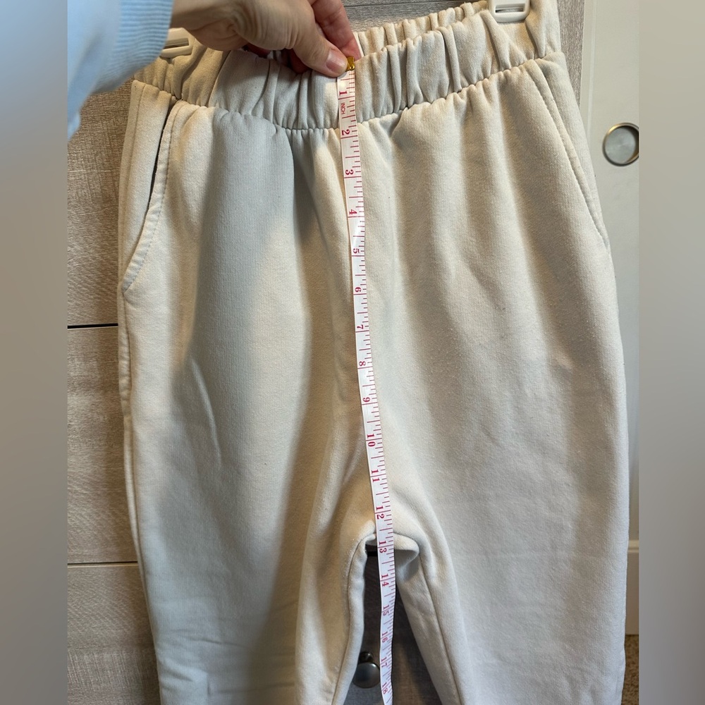 Zara Cream Elastic Waist Sweatpants - Picture 4 of 6